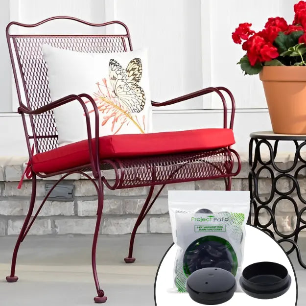 Wrought iron patio furniture glide features