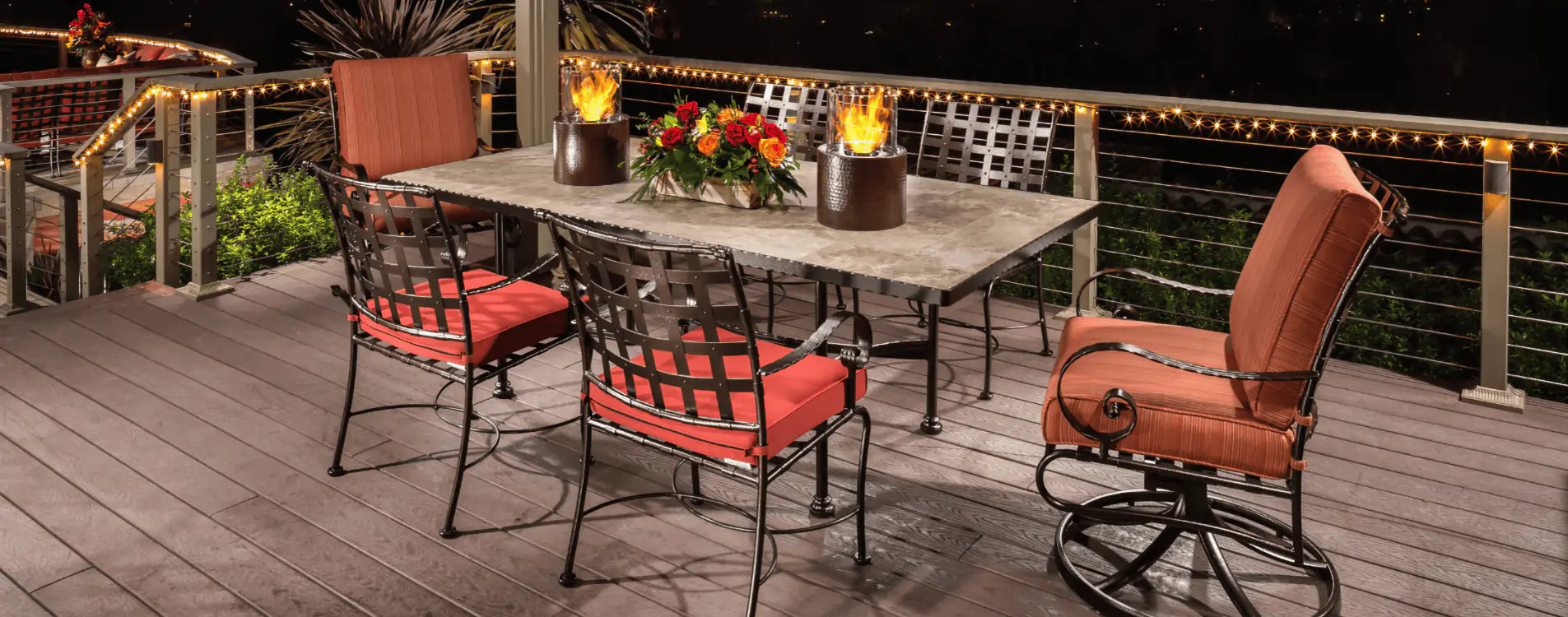 Wrought iron patio furniture table and chairs