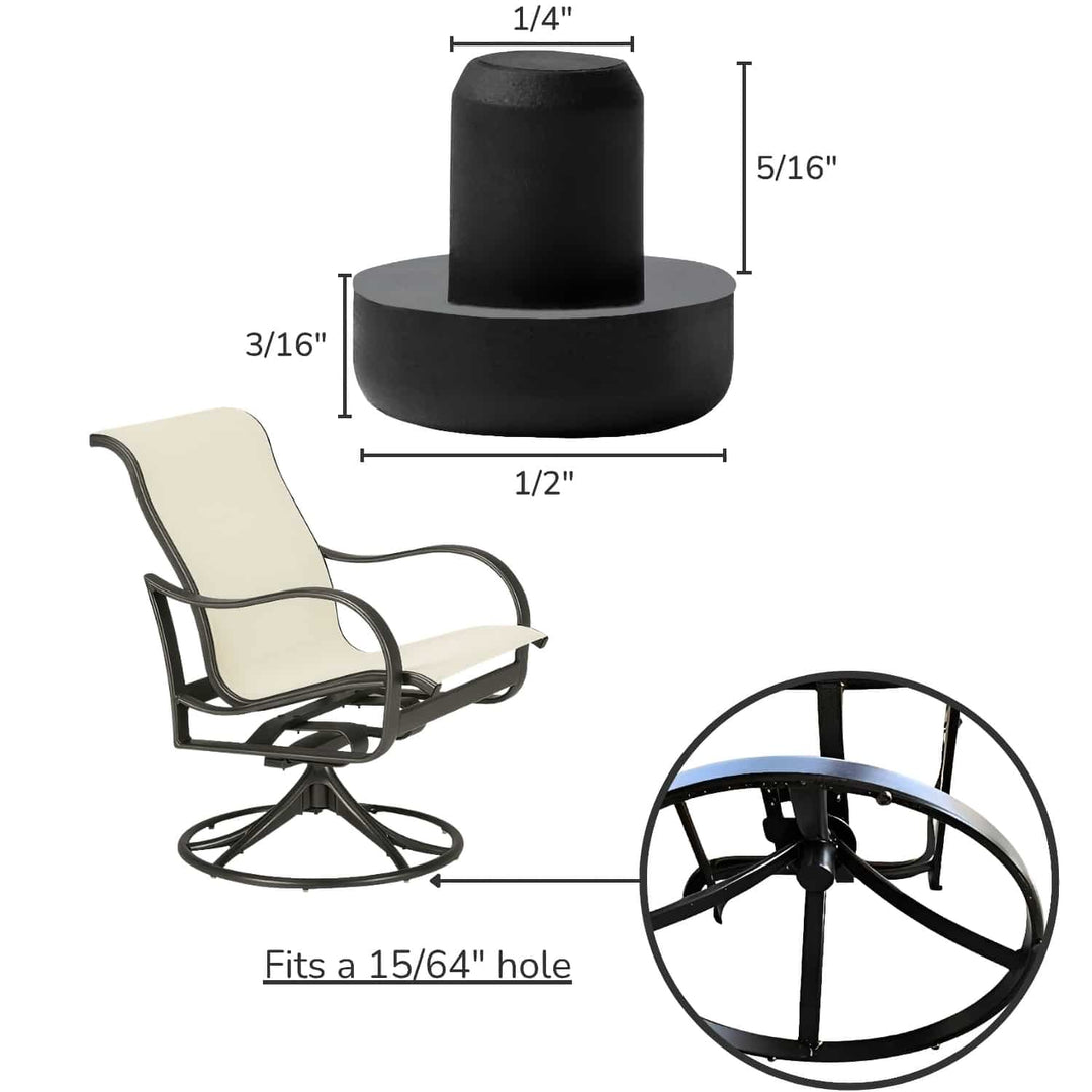 measurements and installation location for swivel rocker chair bumpers